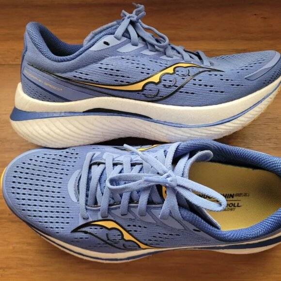 Saucony Endorphin Speed 3 Shoes 32 miles Blue Gold 9 Running Nylon Plate - Picture 6 of 7